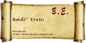 Bató Ervin névjegykártya