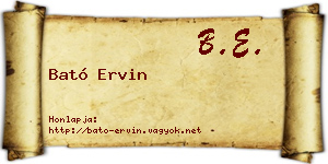 Bató Ervin névjegykártya